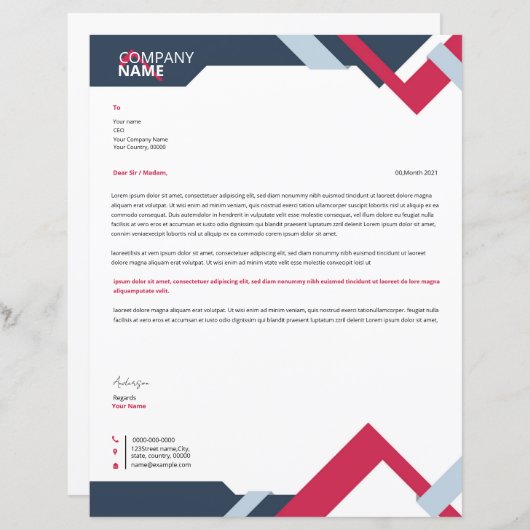 Papier Business Tetterhead Template (Devant / Derrière)