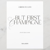 Papier But First Champagne Elegant Wedding Sign (Devant)