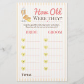 Papier Butter Together bridal Game How Old Were They ? (Devant)