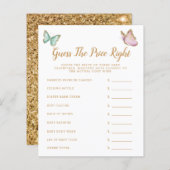 Papier Butterfly Devinez le prix juste jeu de Baby shower (Devant / Derrière)