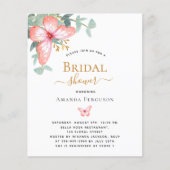 Papier Butterfly rose verdure nuptiale Douche nuptiale in (Devant)