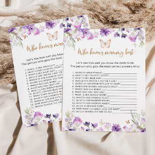 Papier Butterly Qui connaît maman meilleur baby shower je