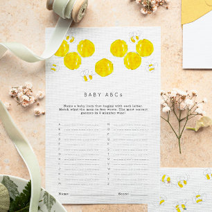 Papier Buzzing Bees Baby ABC's Baby shower Jeu