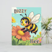 Papier Buzzy Bee | Mignonne illustration pour la nurserie (Debout devant)
