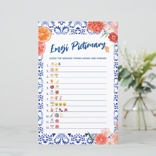 Papier Ça amore émoji jeu de douche nuptiale (Debout devant)