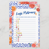 Papier Ça amore émoji jeu de douche nuptiale (Devant / Derrière)