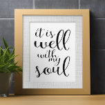 Papier Ça va bien avec mon âme<br><div class="desc">Une belle calligraphie et un design féminin qui est parfait pour n'importe quelle mère ou bureau à la maison. Un devis inspirant pour votre bureau ou salle de bain à domicile.</div>