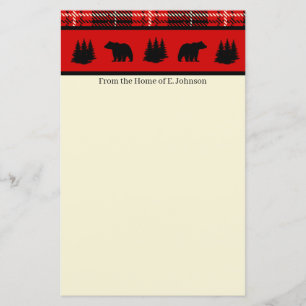 Papier Cabine Ours noir rouge Plaid stationnaire