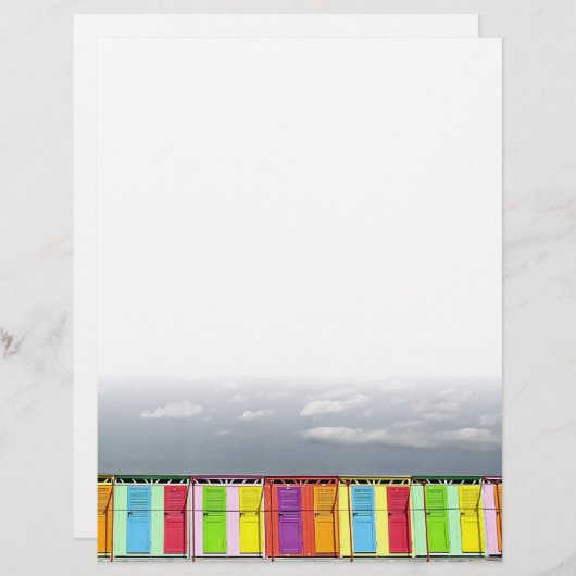 Papier Cabines de bain colorées En-tête (Devant / Derrière)