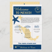 Papier Cabo jaune bleu Mexique Mariage Bienvenue (Devant / Derrière)