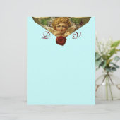 Papier CACHET DE CIRE ANGEL HEART Monogramme Bleu (Debout devant)