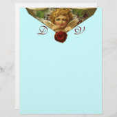 Papier CACHET DE CIRE ANGEL HEART Monogramme Bleu (Devant / Derrière)