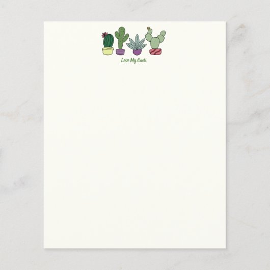 Papier Cactus mignons Pots Plantes Aimer Mes Cactus (Devant)