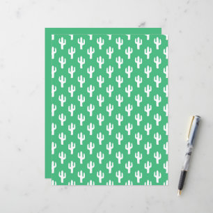 Papier Cactus Motif Vert Désert Saguaro Sud-Ouest Fun