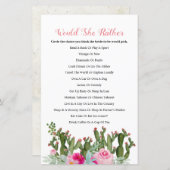 Papier CACTUS préférerait-elle Fête des mariées Game (Devant / Derrière)