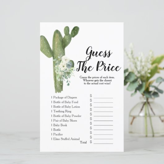 Papier Cactus Taco bout Love Devinez le prix Jeu (Debout devant)