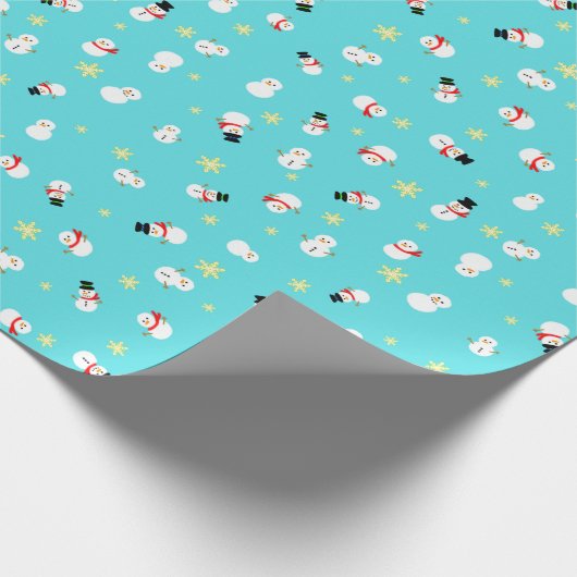 PAPIER CADEAU かわいいブルーのクリスマス スノーマン 子ども♡ (Coin)