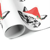 PAPIER CADEAU 猫 & サンタ帽 (Coin rond)