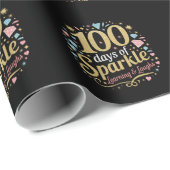 Papier Cadeau 100 Jours d'apprentissage et de rire (Coin rond)