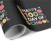 Papier Cadeau 100e Jour d'école enseignants heureux 100 jours (Coin rond)