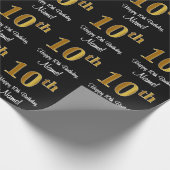 Papier Cadeau 10e anniversaire : Elégant luxe Faux Gold Look # (Coin)