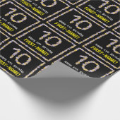 Papier Cadeau 10e anniversaire : Floral Flowers Numéro, Nom pers (Coin)