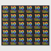Papier Cadeau 10e anniversaire : Gras, Amusant, Simple, Arc-en-c (Plat)