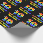 Papier Cadeau 10e anniversaire : Gras, Amusant, Simple, Arc-en-c (Coin)