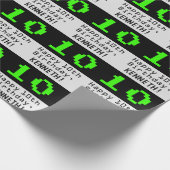 Papier Cadeau 10e anniversaire - Nerdy / Geeky Style "10" et nom (Coin)