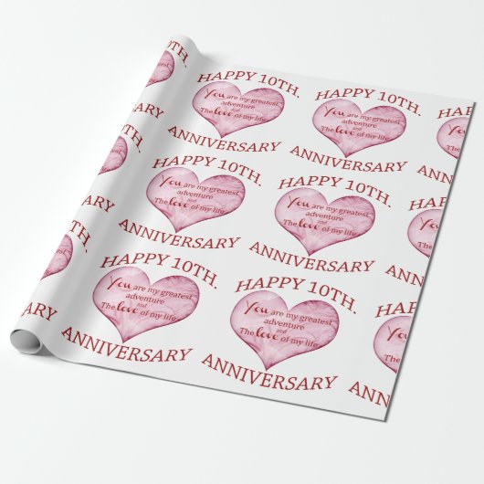 Papier Cadeau 10ème. Anniversaire (Déroulé)