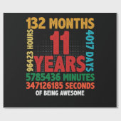 Papier Cadeau 11 Année D'Être Impressionnant 11e Anniversaire Ca (Plat)