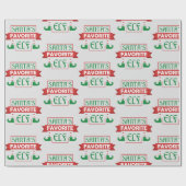 Papier Cadeau 11 favorite de Santa (Plat)