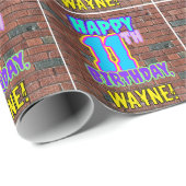 Papier Cadeau 11e anniversaire : Amusant, Graffiti urbain inspir (Coin rond)