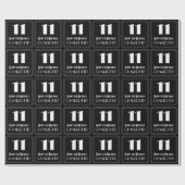 Papier Cadeau 11e anniversaire - Art Déco Inspiré Look "11", Nom (Plat)