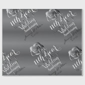 Papier Cadeau 11e anniversaire Mariage de Rose de l'acier (Plat)