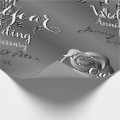 Papier Cadeau 11e anniversaire Mariage de Rose de l'acier (Coin)