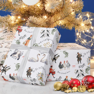 Papier Cadeau 12 Jours de Noël Fériés