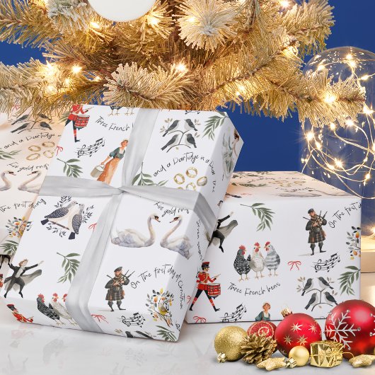 Papier Cadeau 12 Jours de Noël Fériés