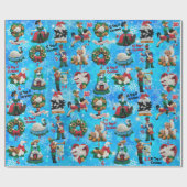 Papier Cadeau 12 Jours de Noël Ornements artisanaux (Plat)