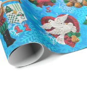 Papier Cadeau 12 Jours de Noël Ornements artisanaux (Coin rond)