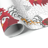 Papier Cadeau 12 jours de Noël trois poules françaises (Coin rond)