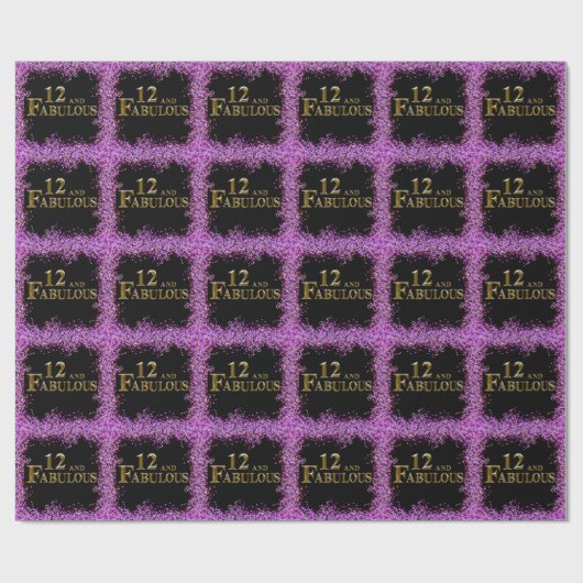 Papier Cadeau 12e anniversaire (Plat)