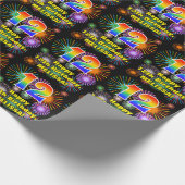 Papier Cadeau 12e anniversaire : Fun Fireworks, Rainbow Look # " (Coin)