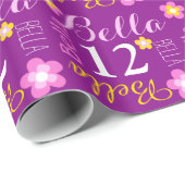 Papier Cadeau 12ème enveloppe d'anniversaire d'âge nommé (Coin rond)