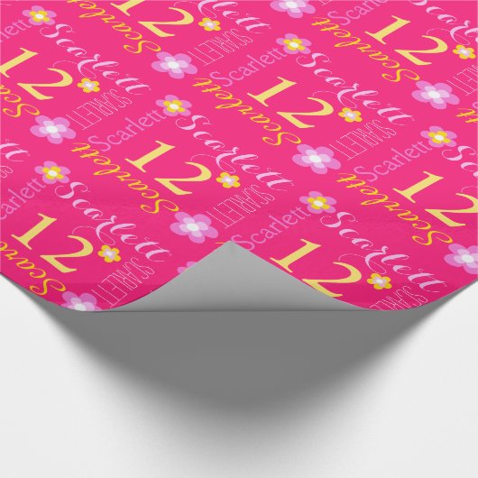 Papier Cadeau 12ème enveloppe d'anniversaire d'âge nommé (Coin)