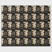 Papier Cadeau 13e anniversaire Ballons de Parties scintillant no (Plat)