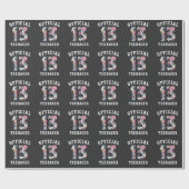 Papier Cadeau 13e anniversaire Belle Fleur Officielle Adolescent (Plat)