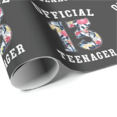 Papier Cadeau 13e anniversaire Belle Fleur Officielle Adolescent (Coin rond)