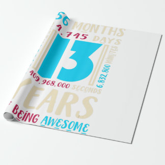 Papier Cadeau 13e anniversaire Chemise pour enfants Cadeau 13 an