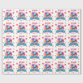 Papier Cadeau 13e anniversaire Festive Ballons et étoiles rouges (Plat)